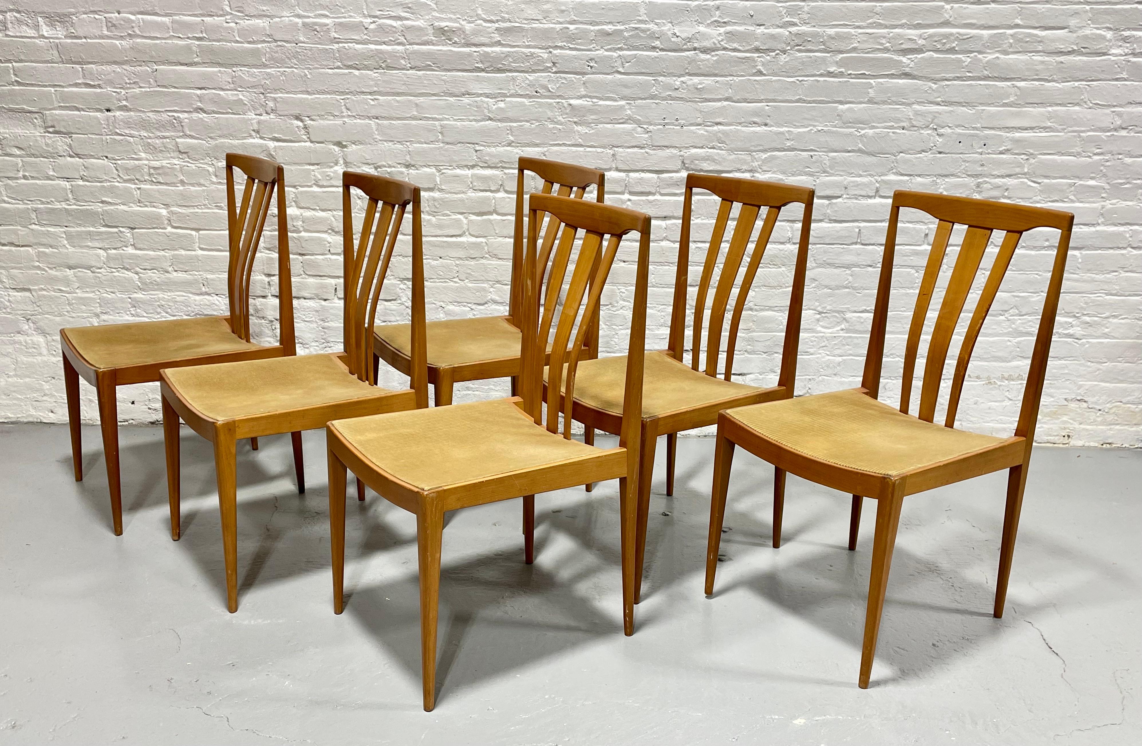 Mid Century Modern MAPLE Sculpted DINING CHAIRS, Set of 6 For Sale 3