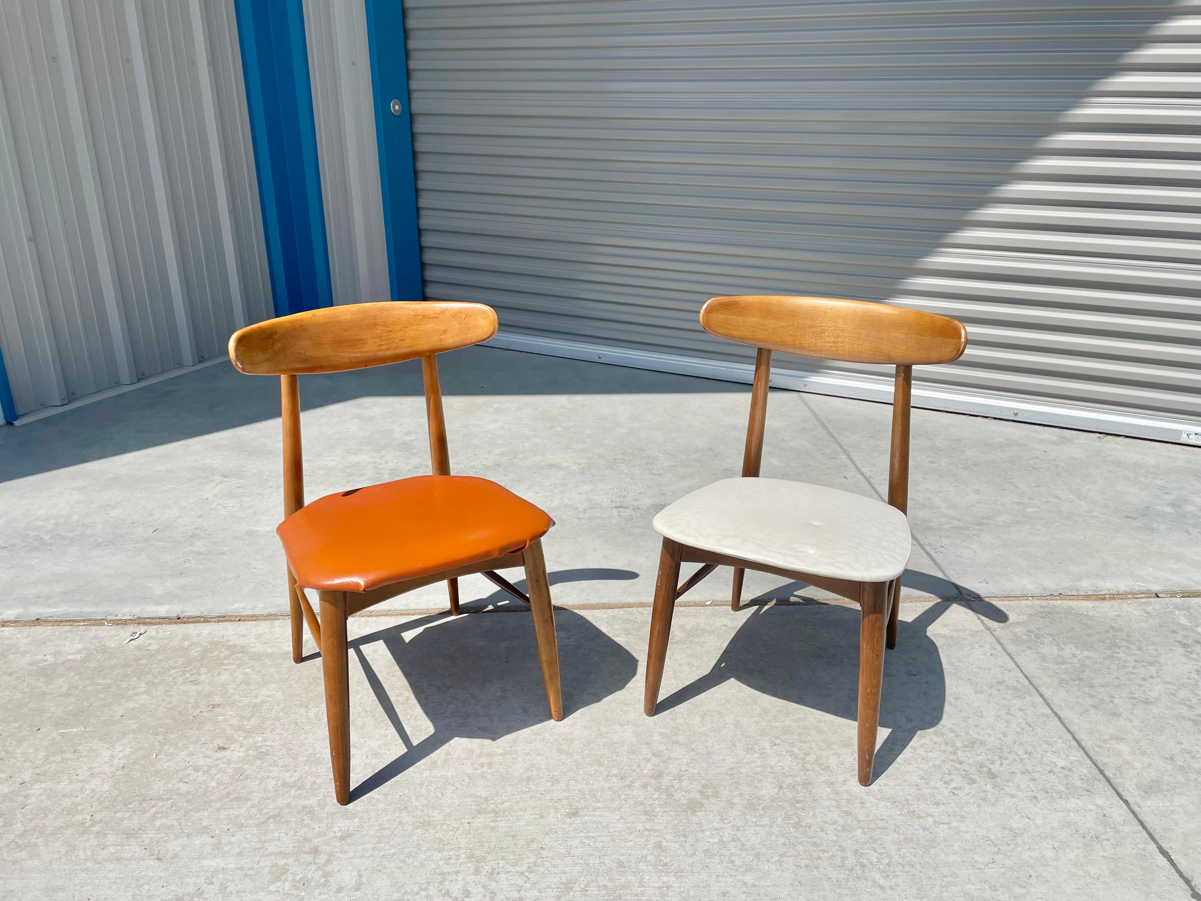 American Mid Century Modern Maple Side Chairs For Sale