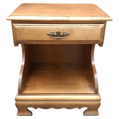 Mid Century Modern Maple Single Drawer Bedside Table