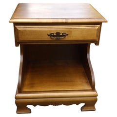 Mid Century Modern Maple Single Drawer Bedside Table