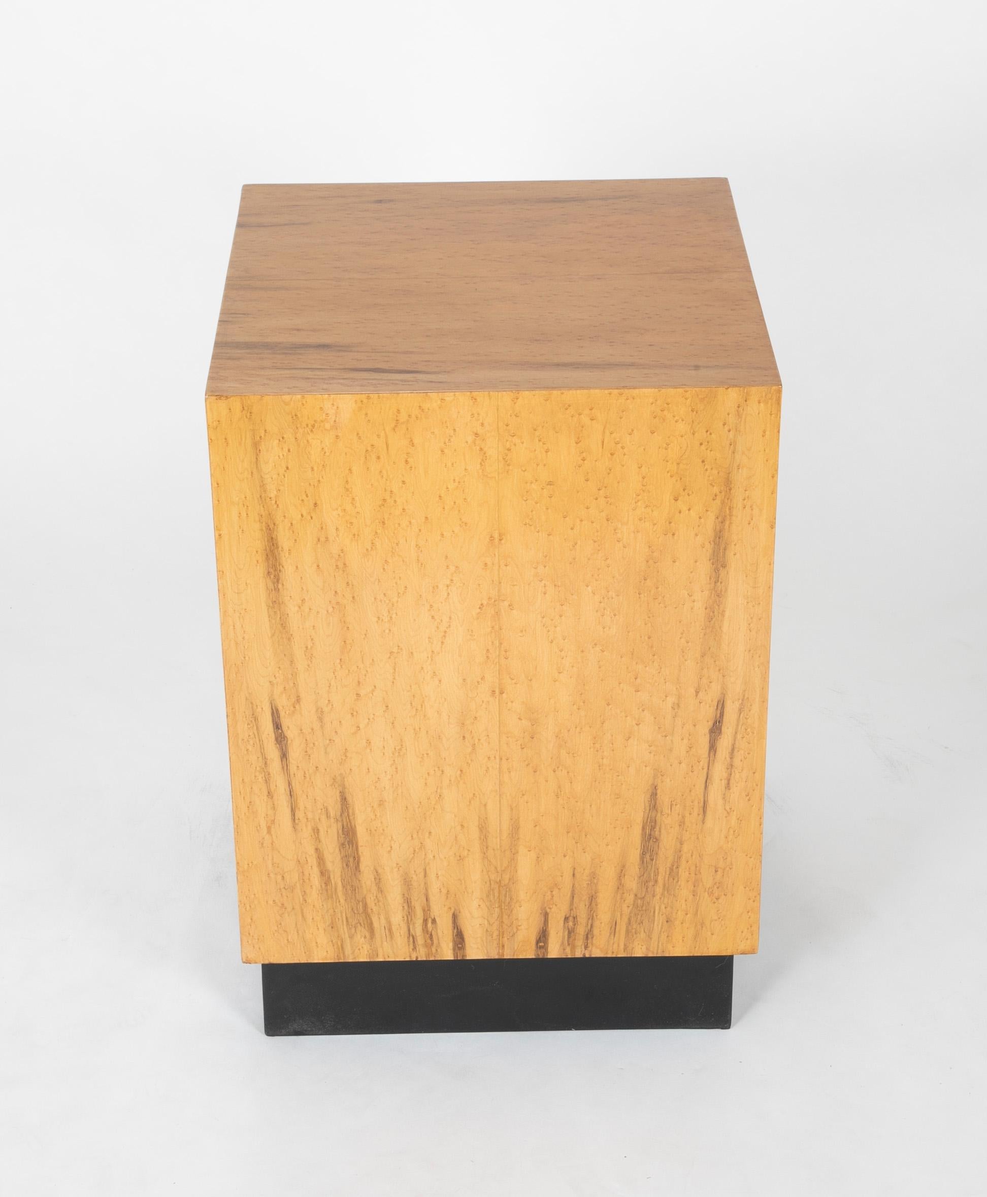 Mid Century Modern Maple Veneered Cube Form End Tables 6