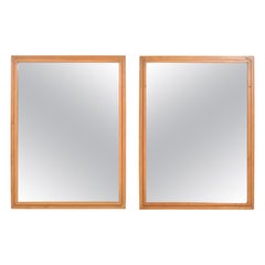 Mid-Century Modern Maple Wall Mirrors Attributed to Russel Wright, Pair