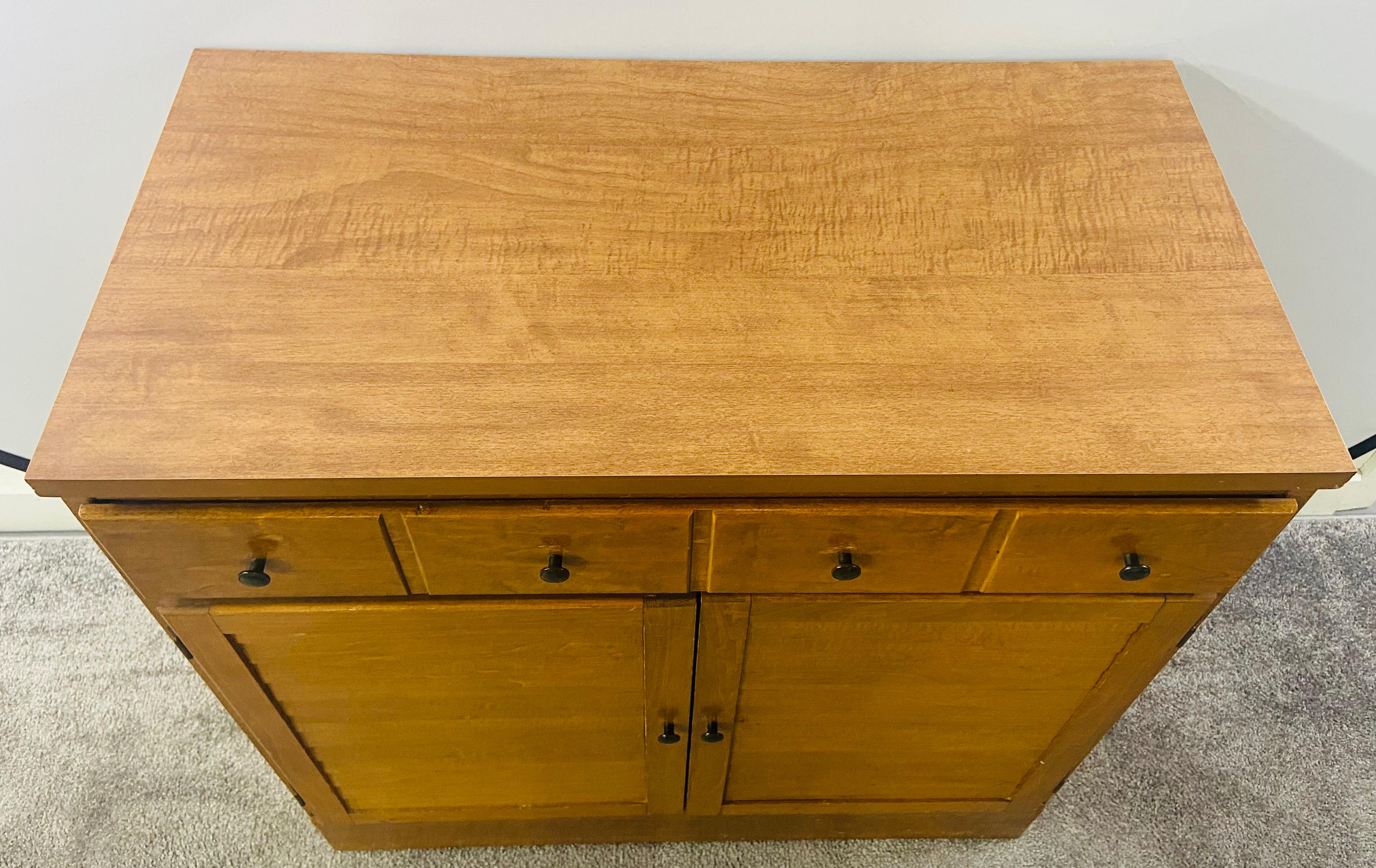 American Mid-Century Modern Maple Wood Two-Door Chest, Nightstand or Cabinet