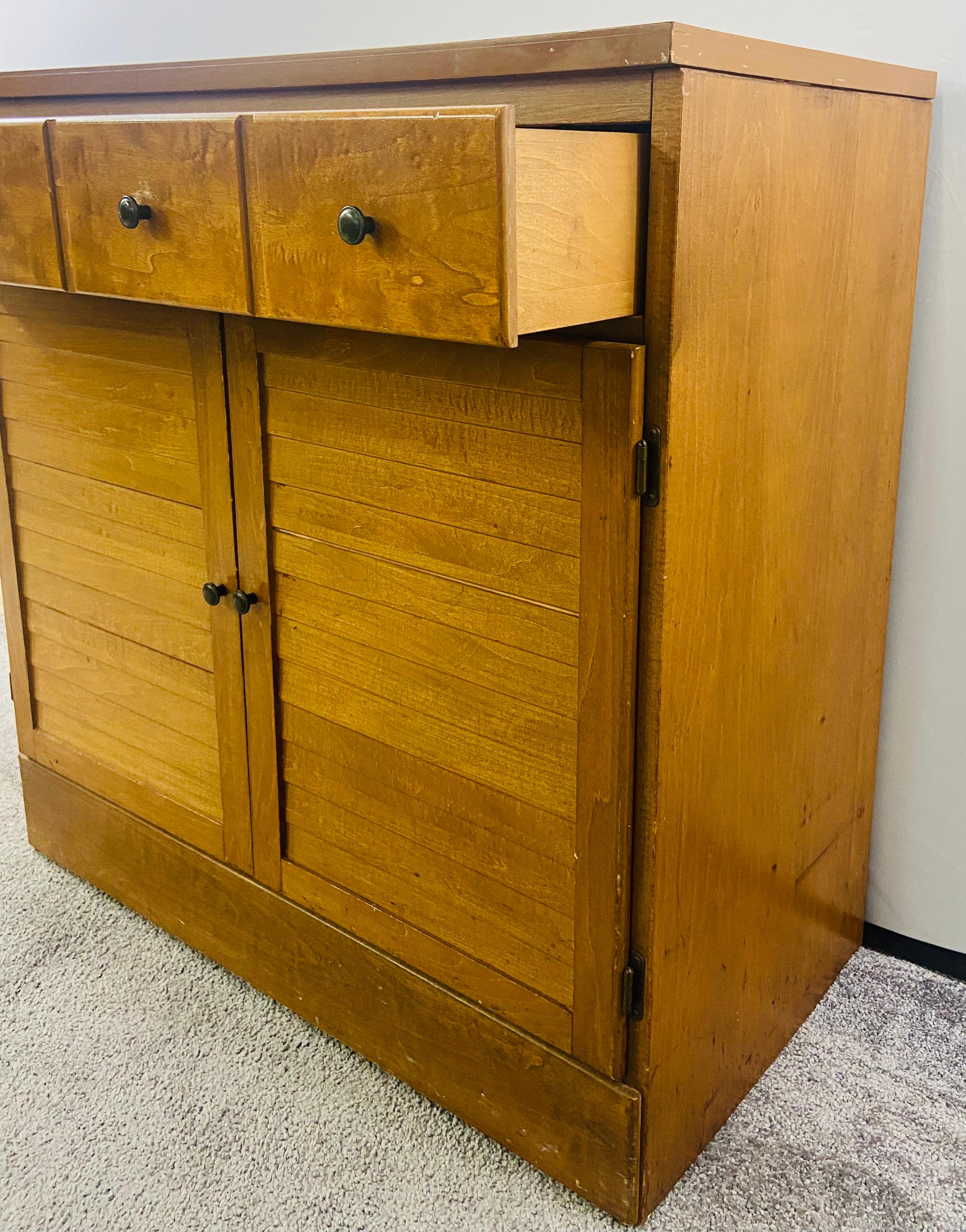 20th Century Mid-Century Modern Maple Wood Two-Door Chest, Nightstand or Cabinet
