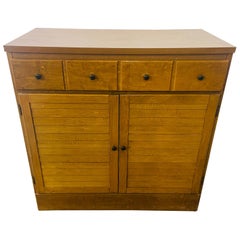 Mid-Century Modern Maple Wood Two-Door Chest, Nightstand or Cabinet