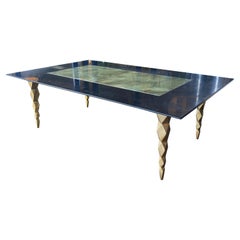 Mid-Century Modern Marble and Brass Coffee Table, Italy, 1970s