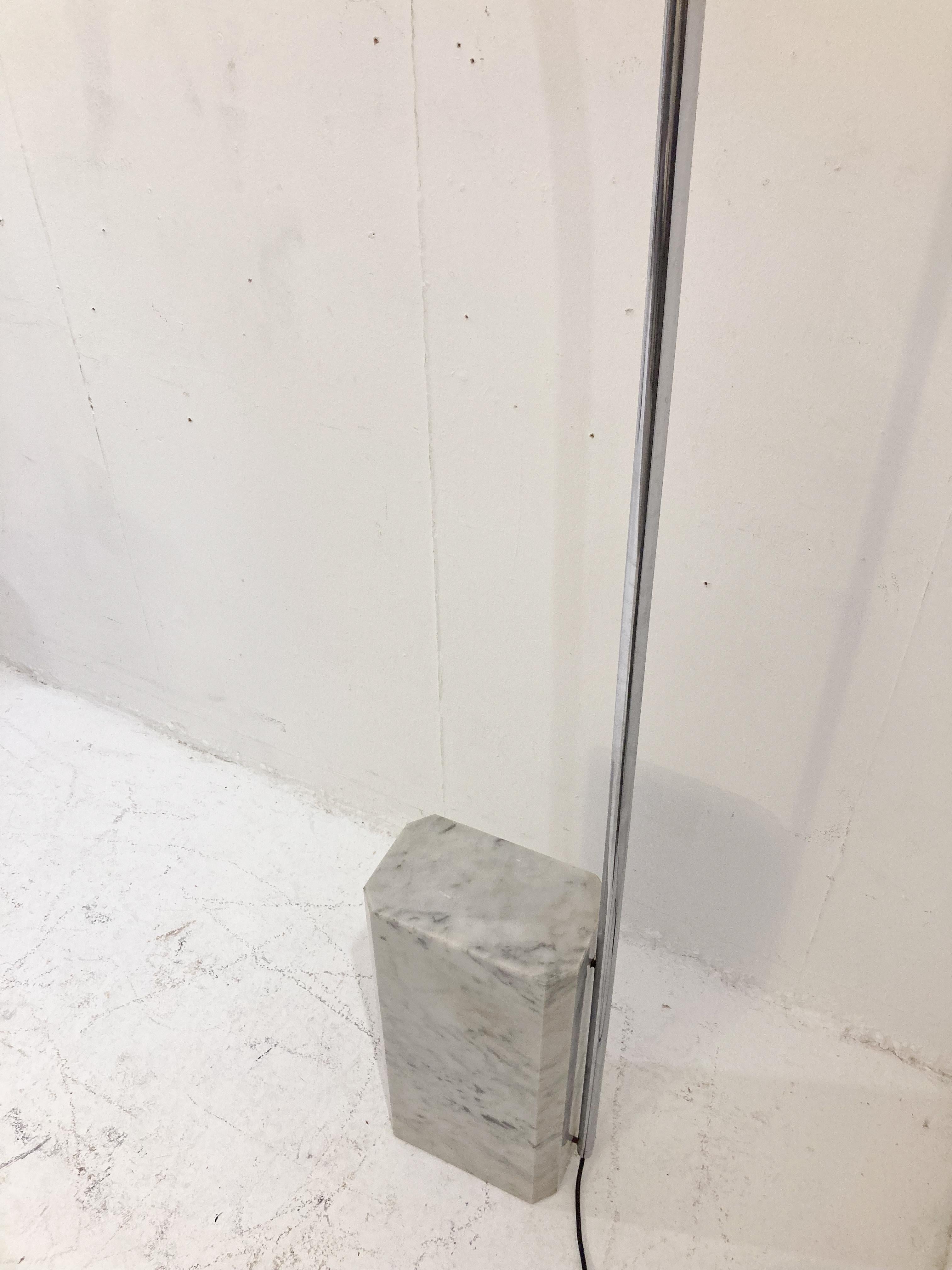 Mid-Century Modern Marble and Chrome Floor Lamp For Sale 8
