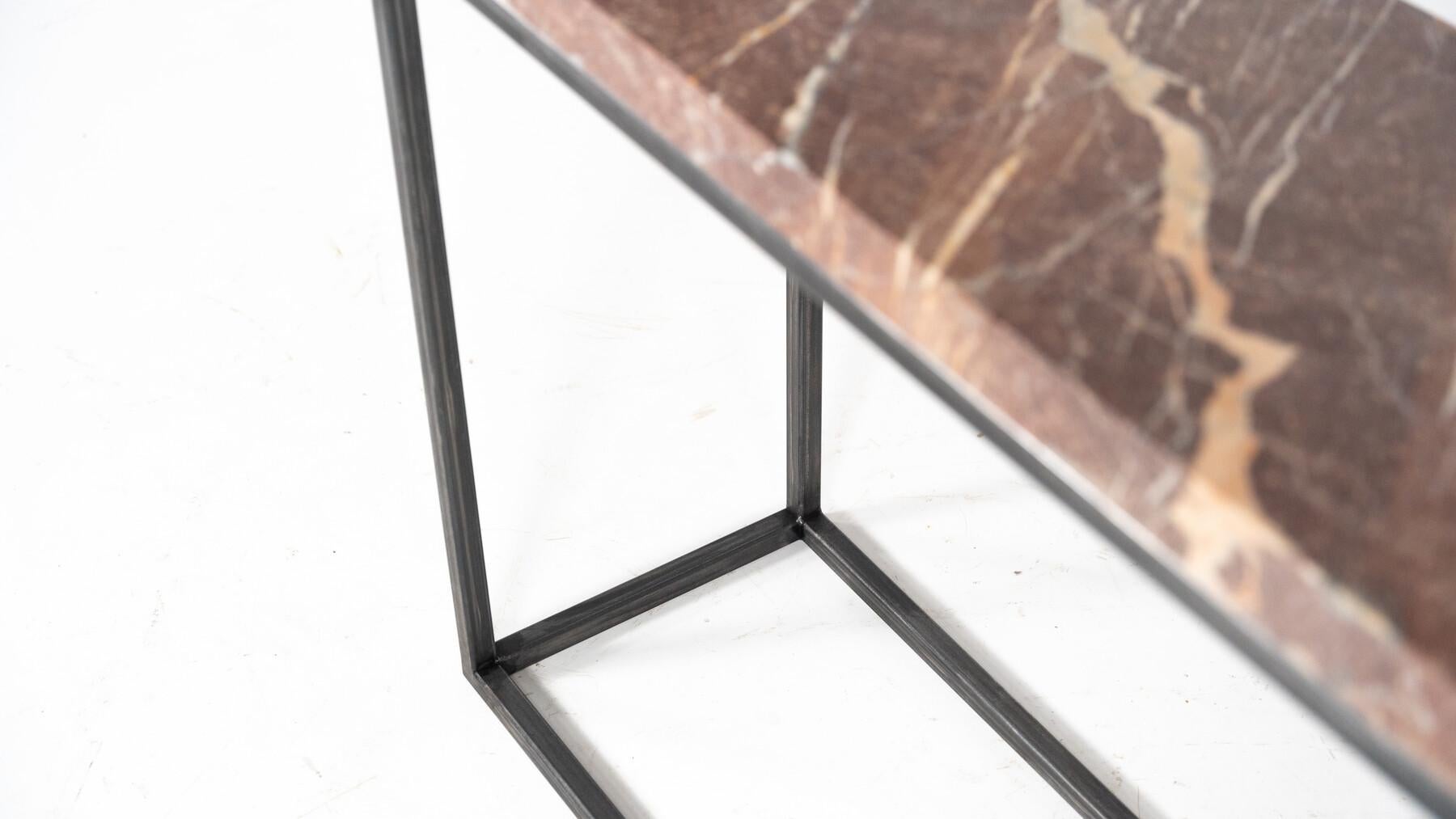 Mid-Century Modern Marble and Iron Console For Sale 8