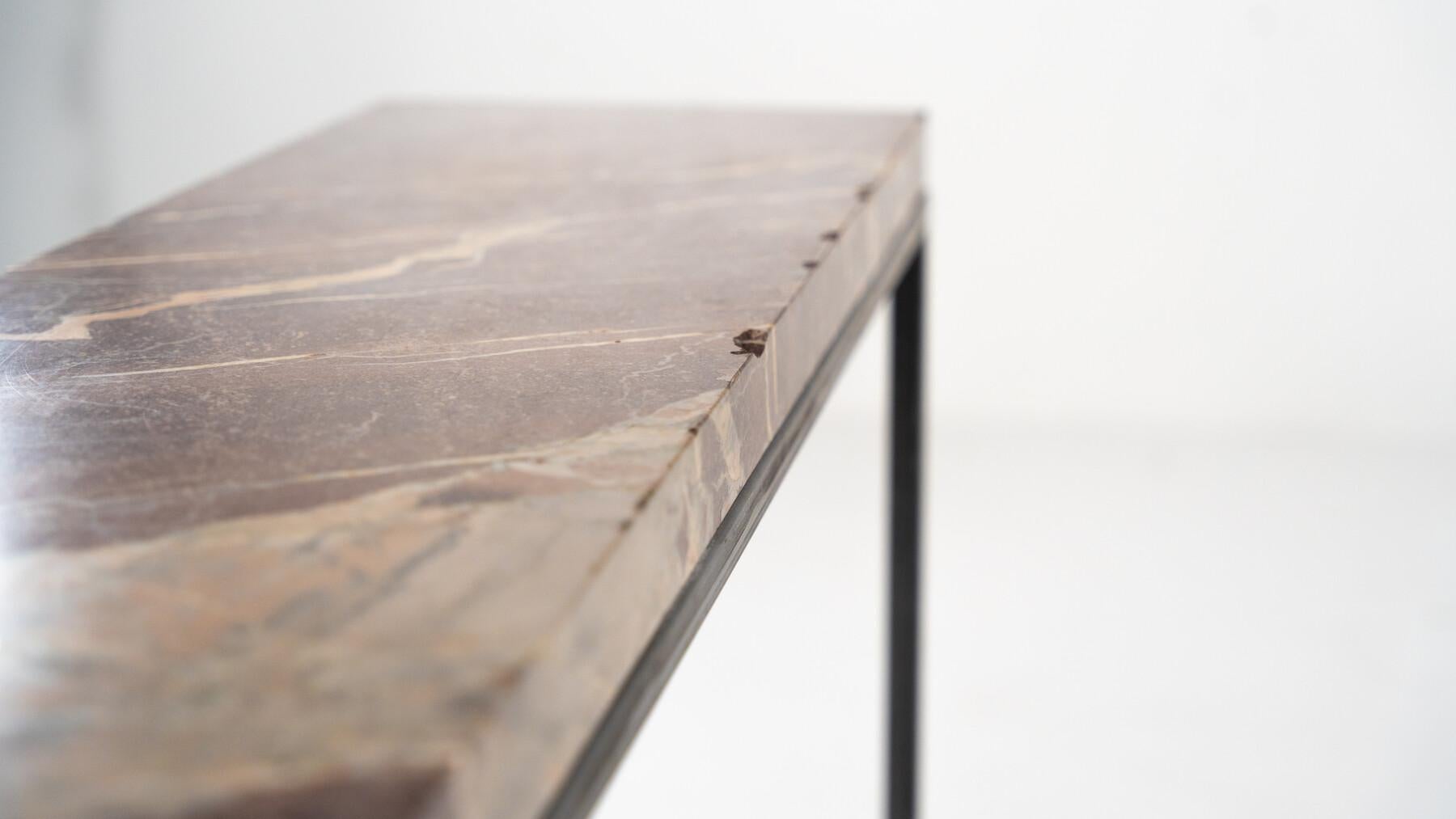 Mid-Century Modern Marble and Iron Console For Sale 14