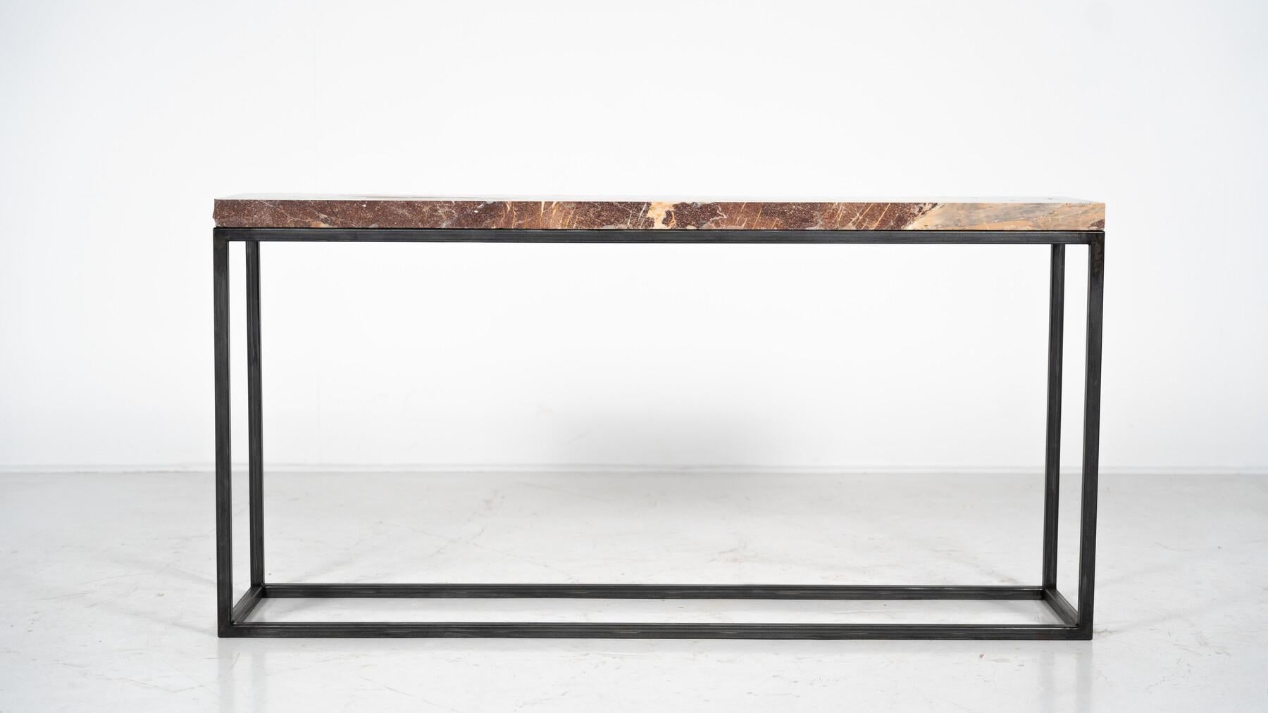 20th Century Mid-Century Modern Marble and Iron Console For Sale