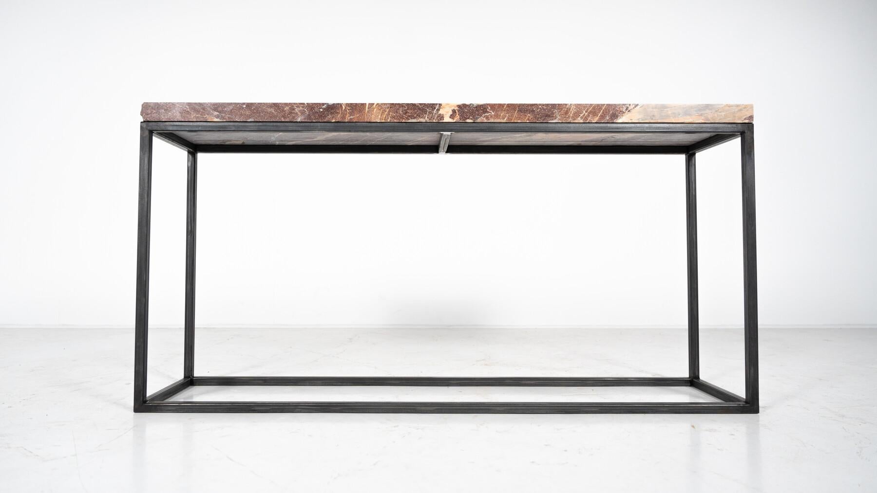 Mid-Century Modern Marble and Iron Console For Sale 1