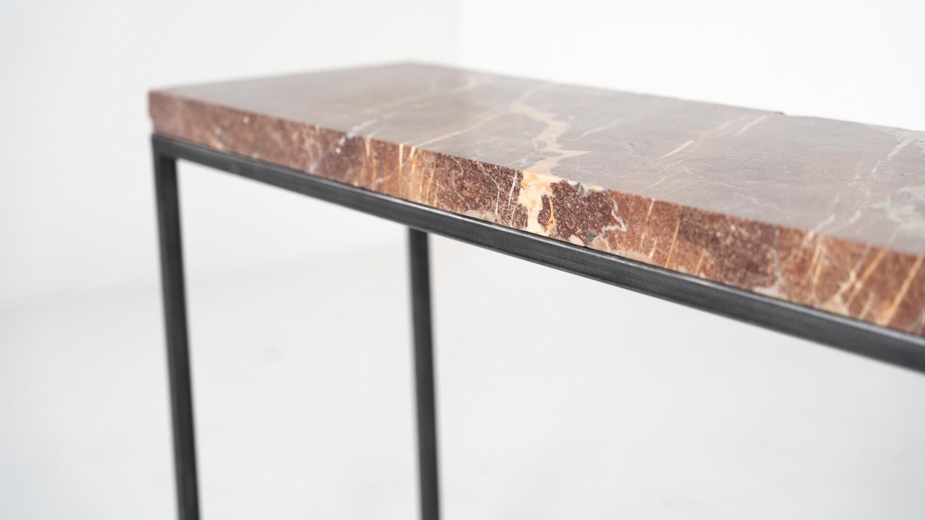 Mid-Century Modern Marble and Iron Console For Sale 4