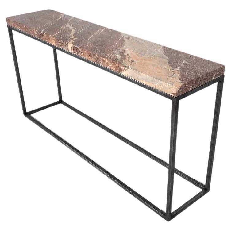 Mid-Century Modern Marble and Iron Console For Sale