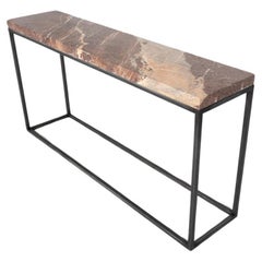 Vintage Mid-Century Modern Marble and Iron Console