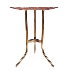 Mid-Century Modern Marble & Brass Drink Table or Side Table After Cedric Hartman