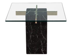 Mid-Century Modern Marble Brass & Glass Side Table by Artedi