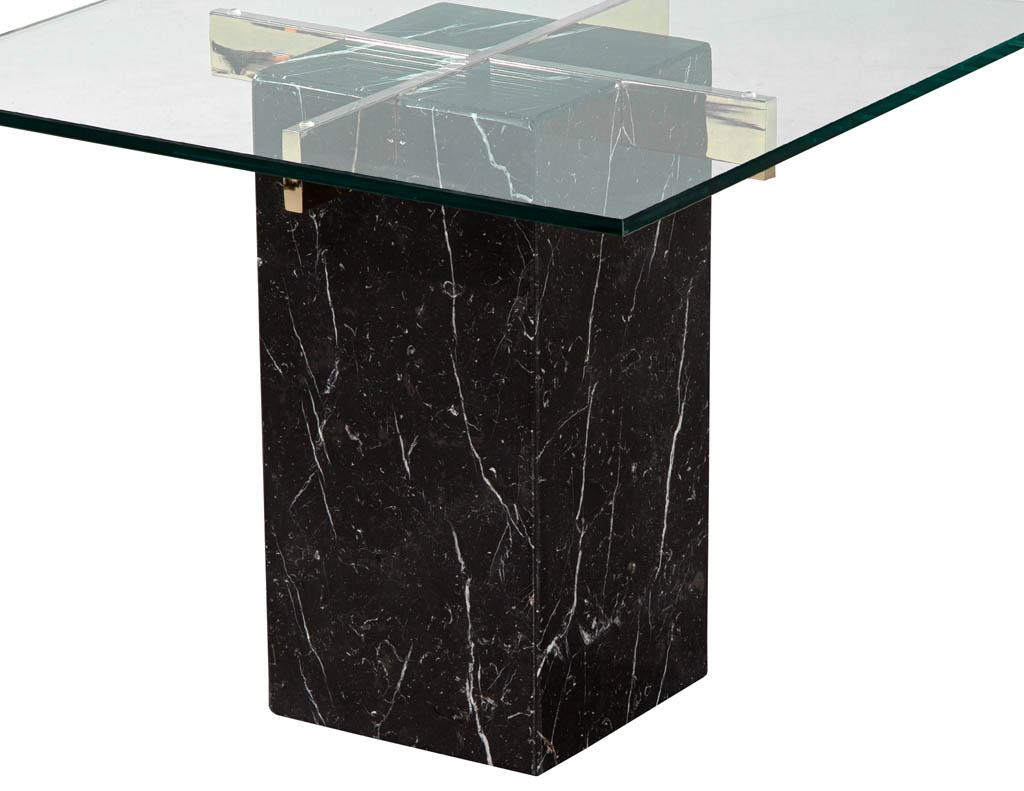 Mid-Century Modern Marble Brass & Glass Side Table by Artedi In Good Condition In North York, ON