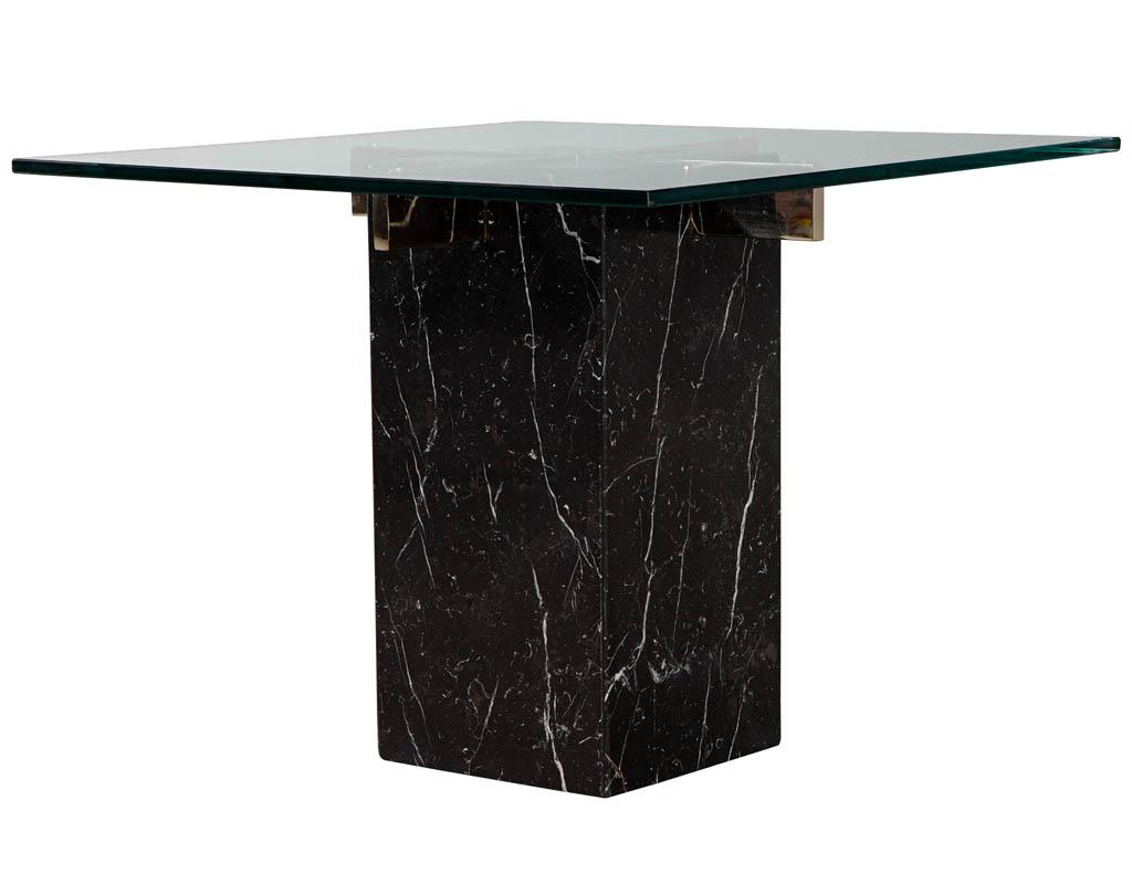 Late 20th Century Mid-Century Modern Marble Brass & Glass Side Table by Artedi