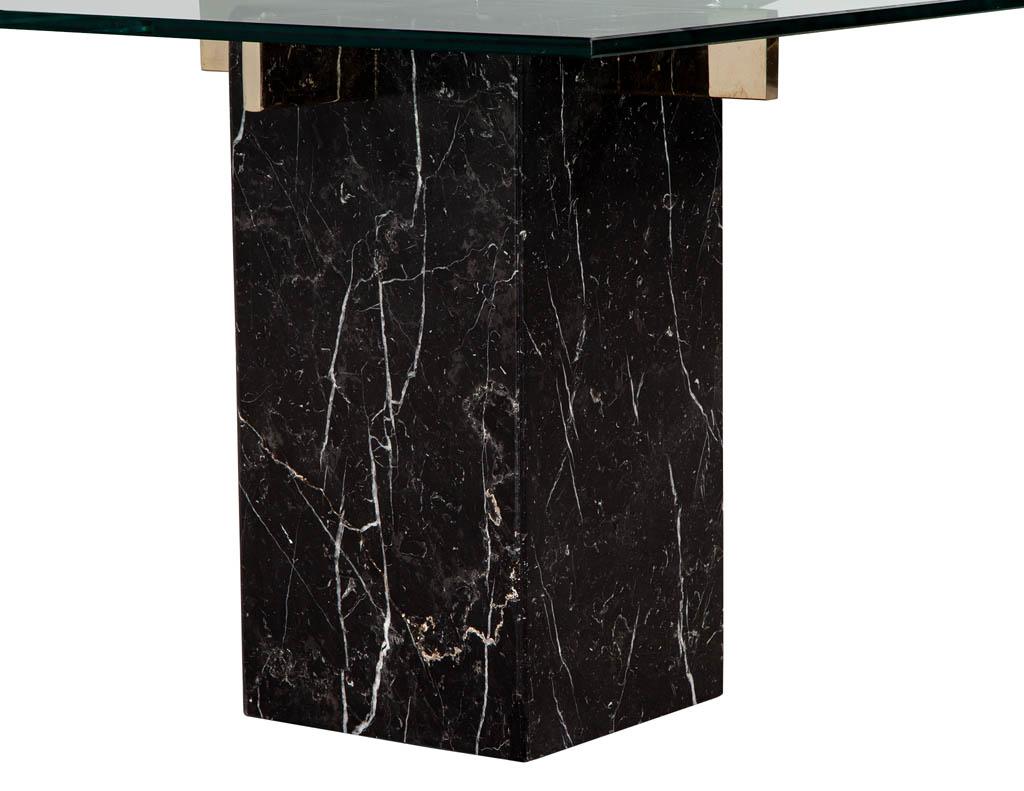 Mid-Century Modern Marble Brass & Glass Side Table by Artedi 2