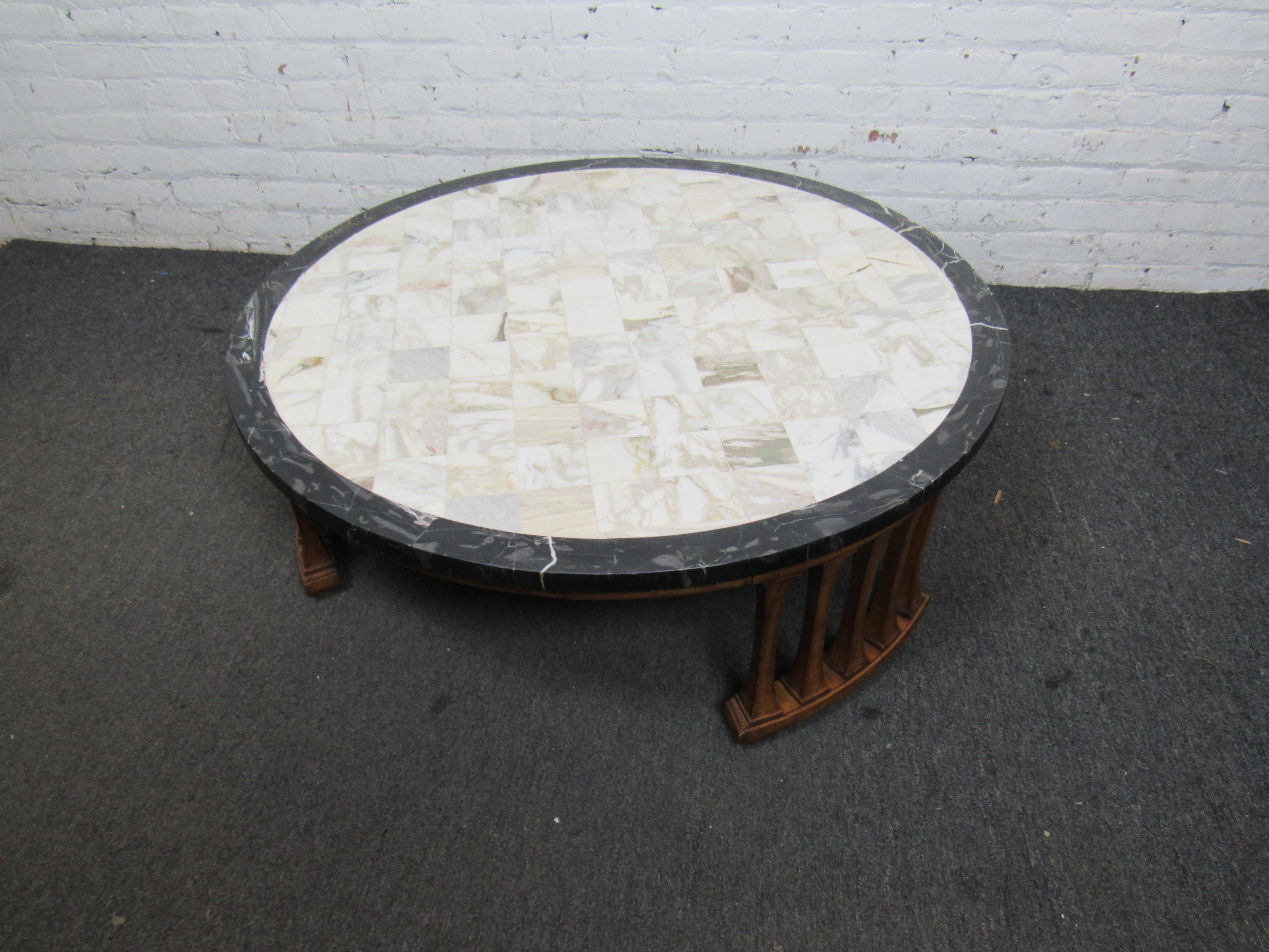 mid century modern marble coffee table