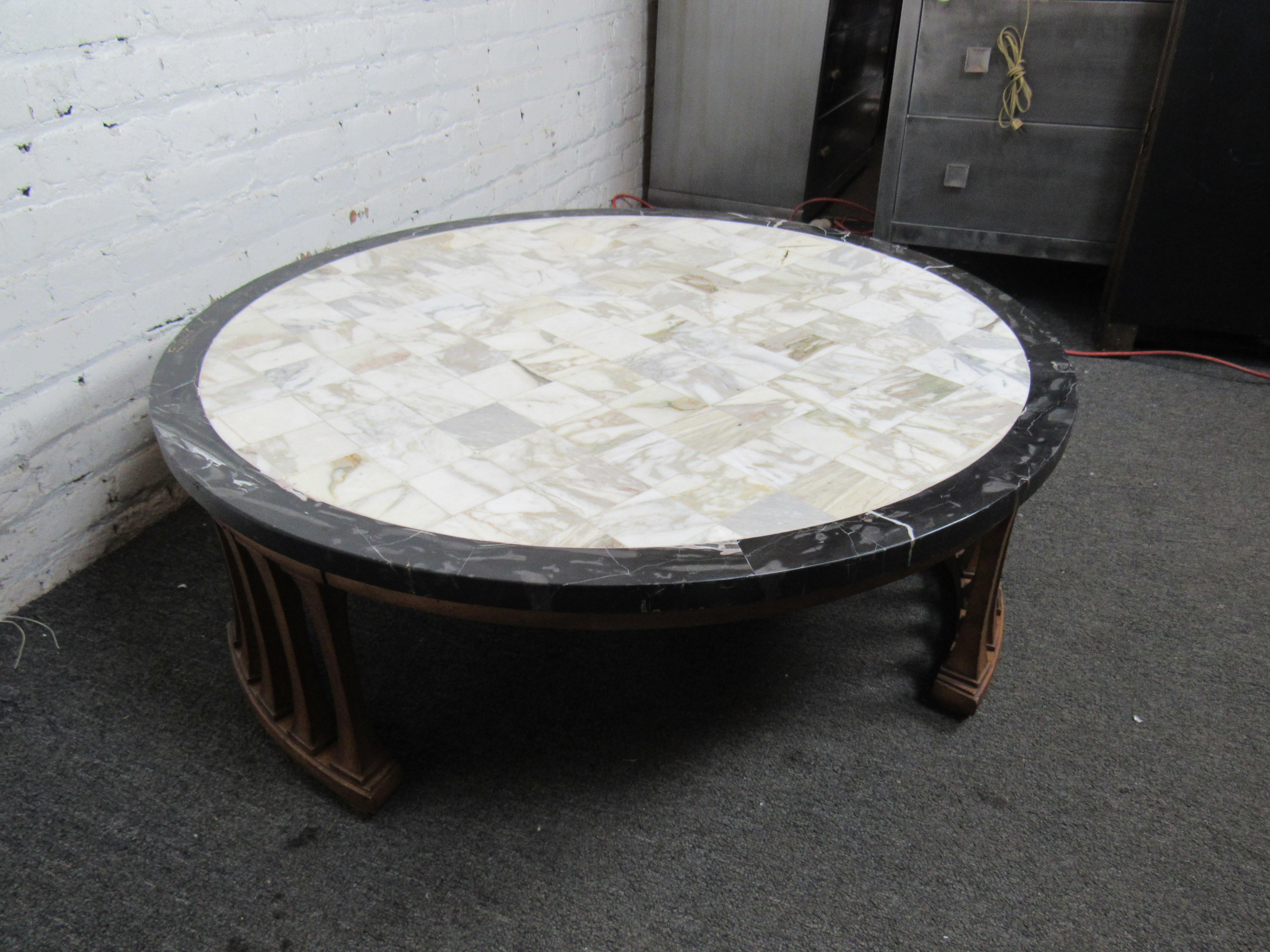 20th Century Mid-Century Modern Marble Coffee Table For Sale