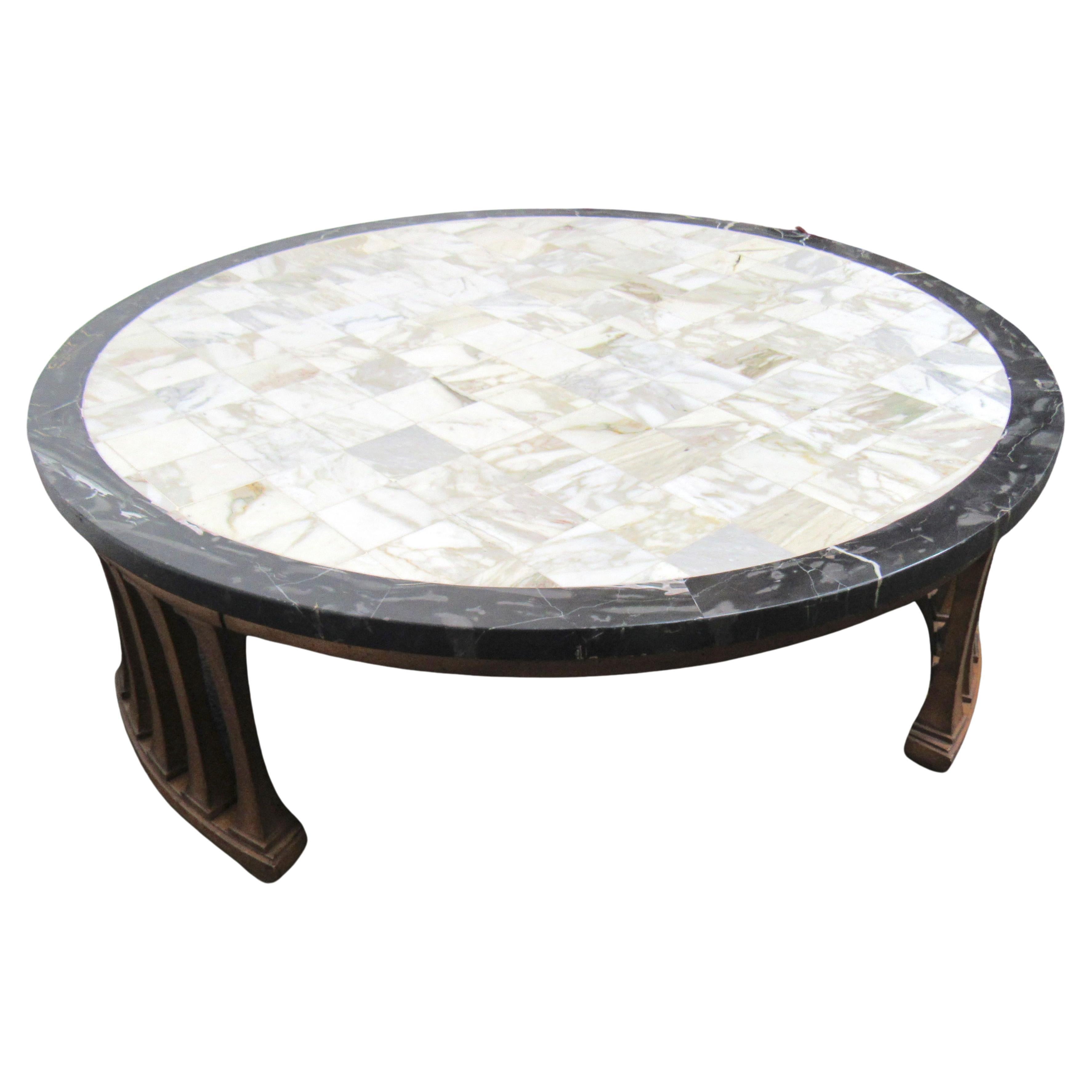 Mid-Century Modern Marble Coffee Table