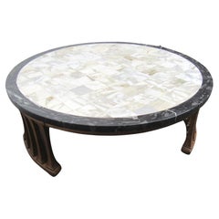 Retro Mid-Century Modern Marble Coffee Table
