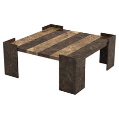Mid Century Modern Marble Coffee Table - Stripe Coffee Table - Spanish Marble