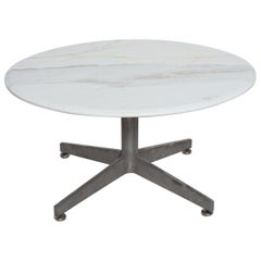 1960s Knoll Style Round Marble Coffee Table Star Base