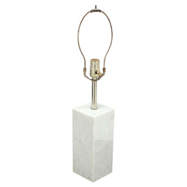Mid Century Modern Marble Cube Square Shape Modern Table Lamp MINT! For ...