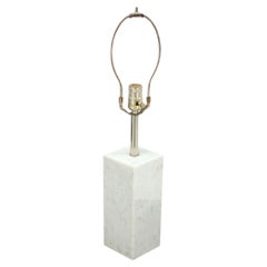 Vintage Mid Century Modern Marble Cube Square Shape Modern Table Lamp MINT!