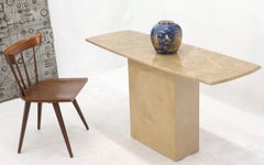 Mid-Century Modern Marble or Travertine Single Pedestal Console