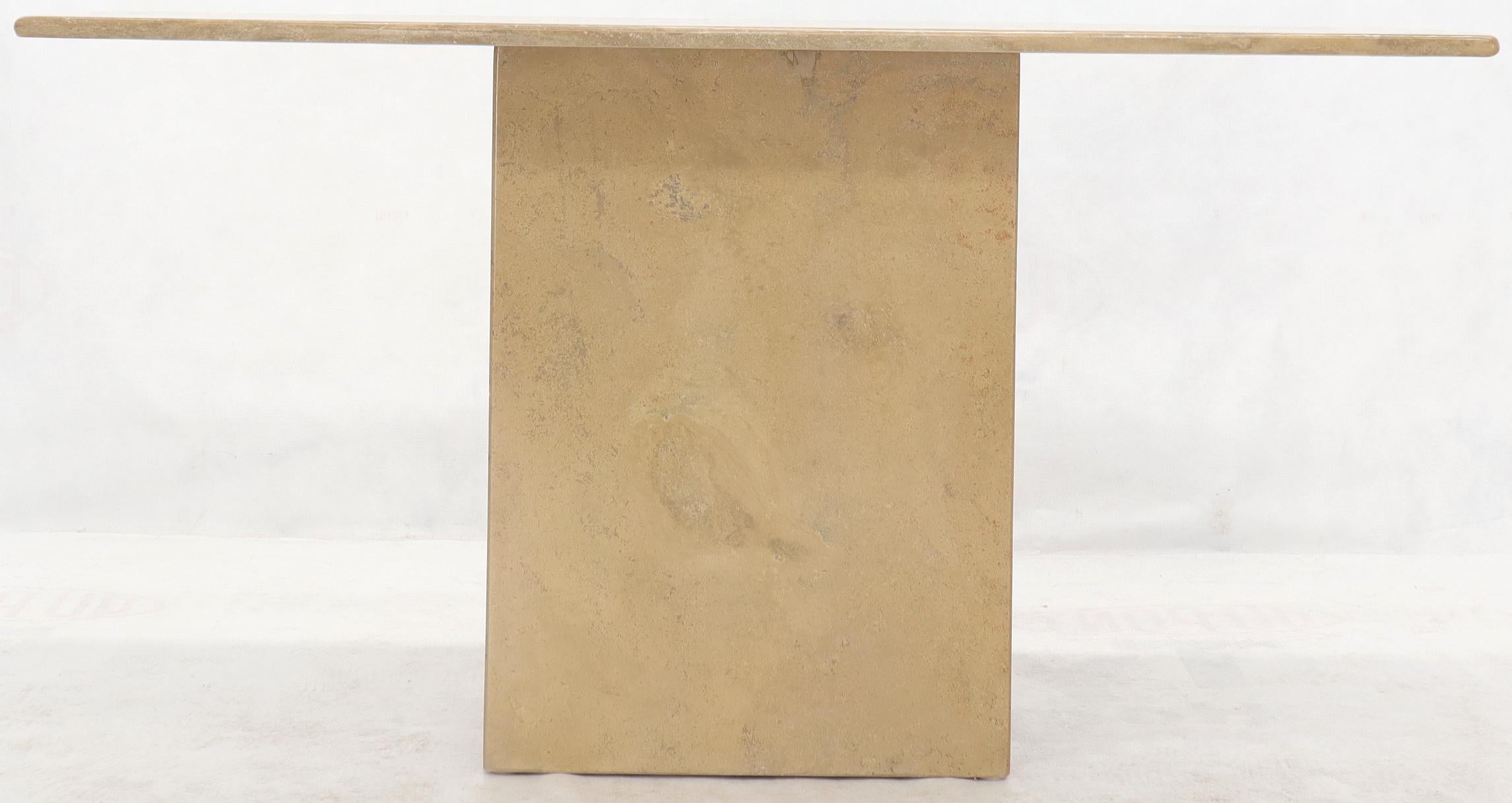 Poli Console à un seul pied en marbre ou en travertin:: moderne du milieu du siècle dernier en vente