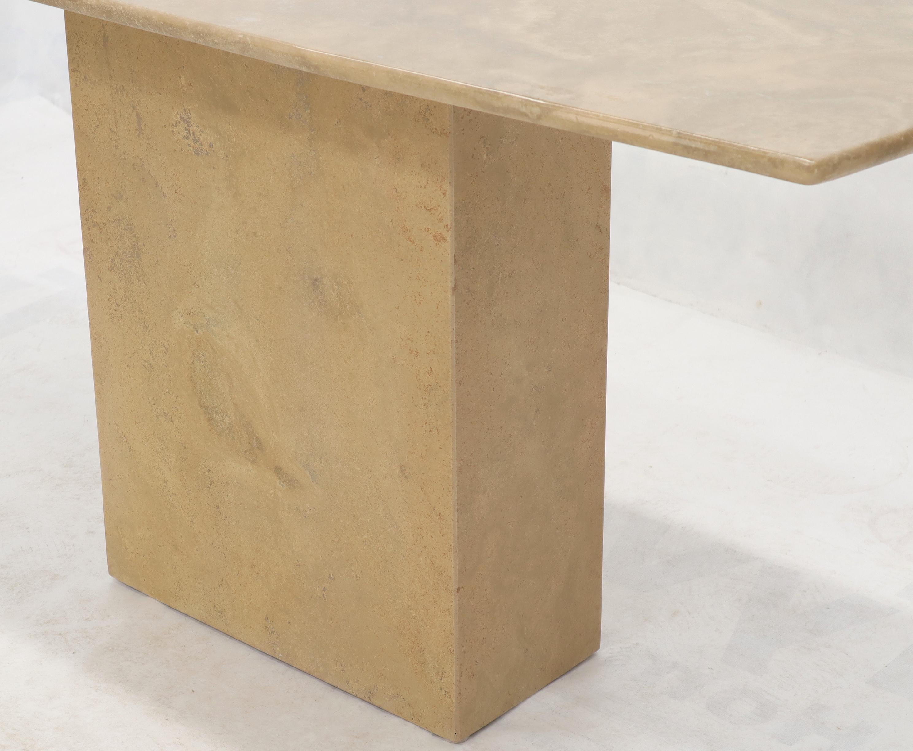 Italian Mid-Century Modern Marble or Travertine Single Pedestal Console For Sale