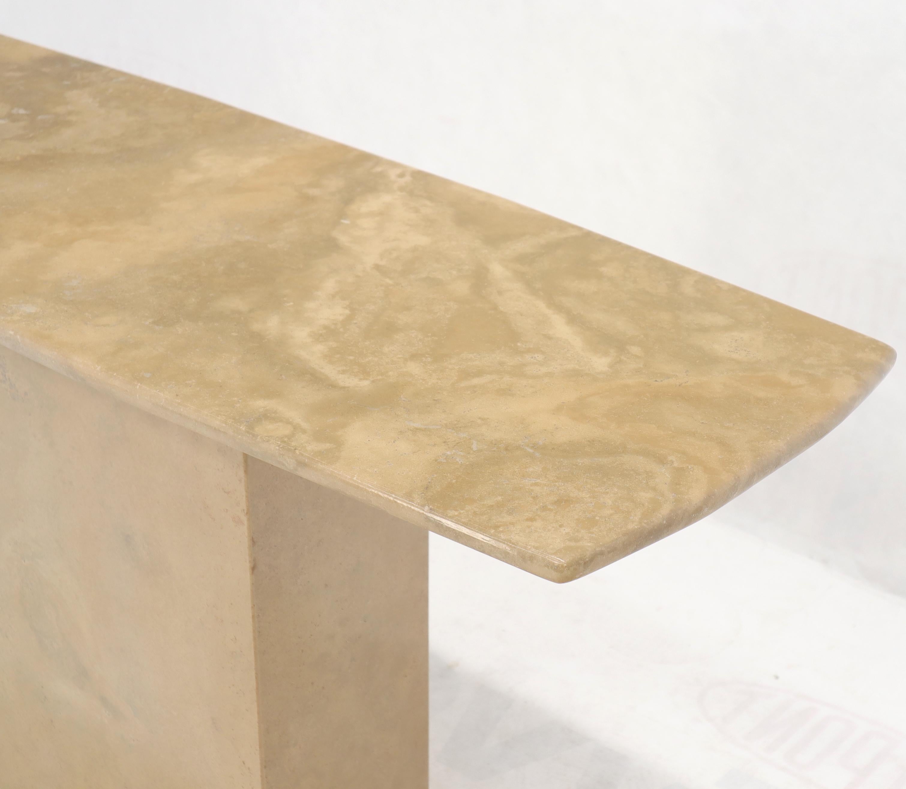 20th Century Mid-Century Modern Marble or Travertine Single Pedestal Console For Sale