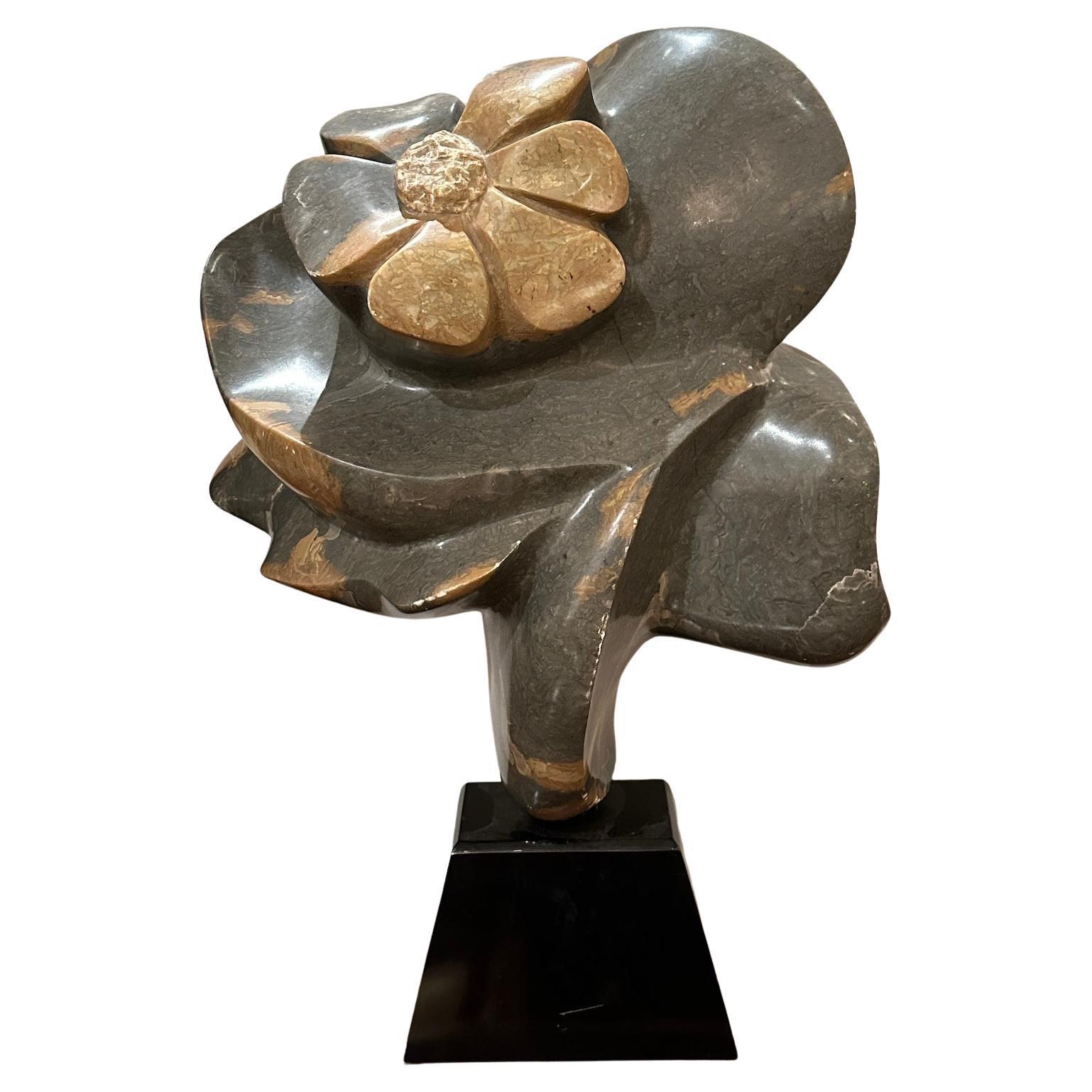 Hand-Carved Mid Century Modern Marble Sculpture