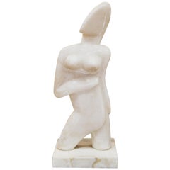 Mid-Century Modern Marble Sculpture Of Nude Figure