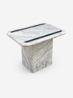 Mid-Century Modern Marble Stone Side Table
