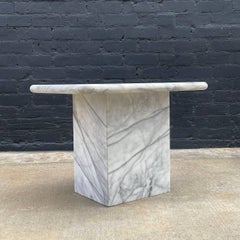 Mid-Century Modern Marble Stone Side Table