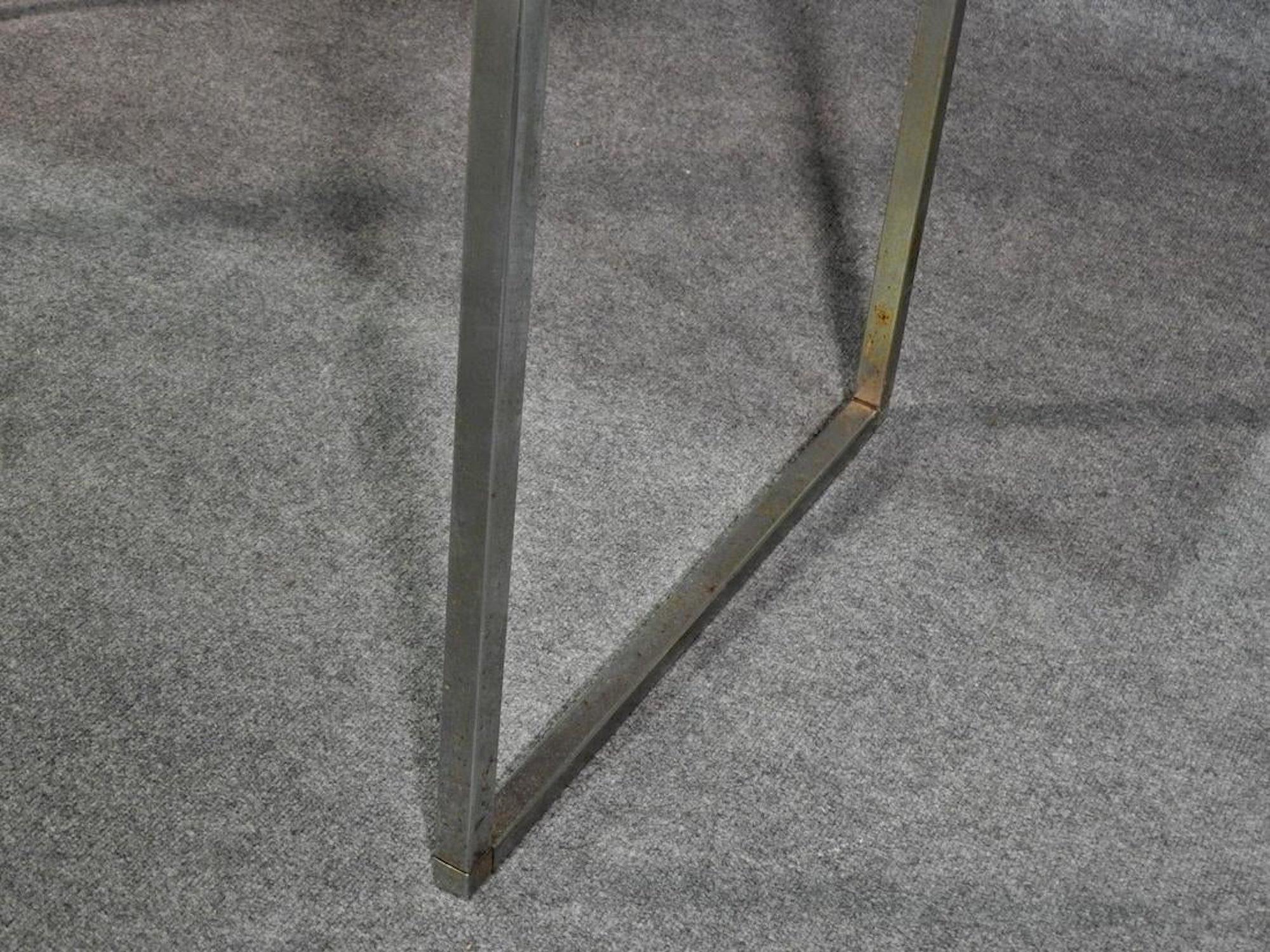 Chrome Mid-Century Modern Marble Table For Sale