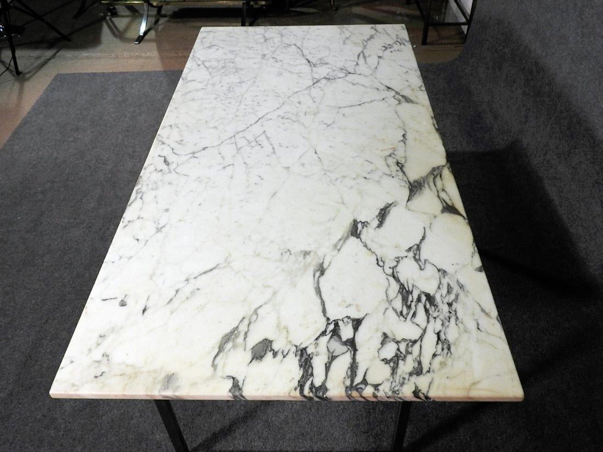 Chrome Table en marbre mi-siècle moderne en vente