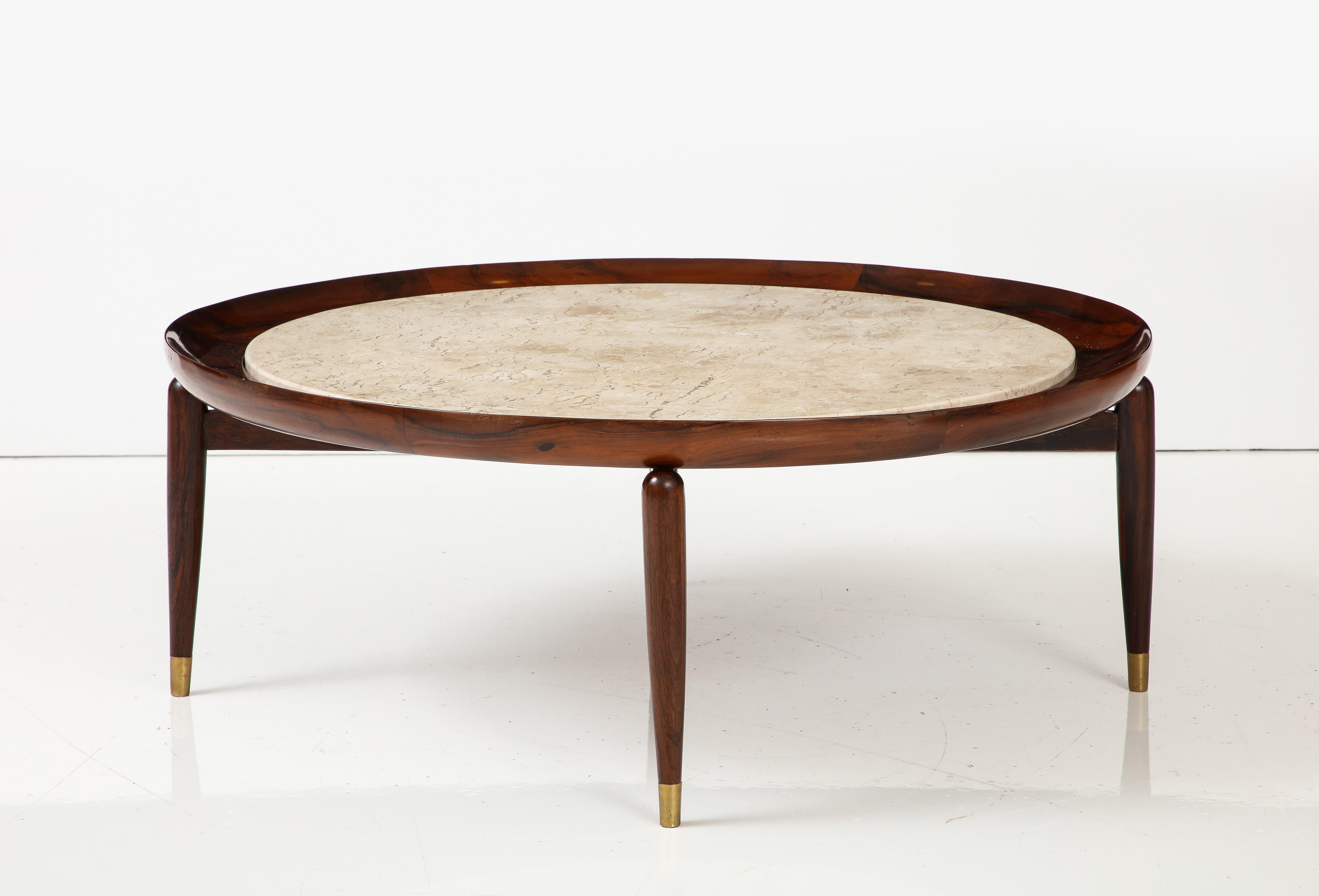Mid-Century Modern Marble Top Center Table by Giuseppe Scapinelli, Brazil, 1950s 1