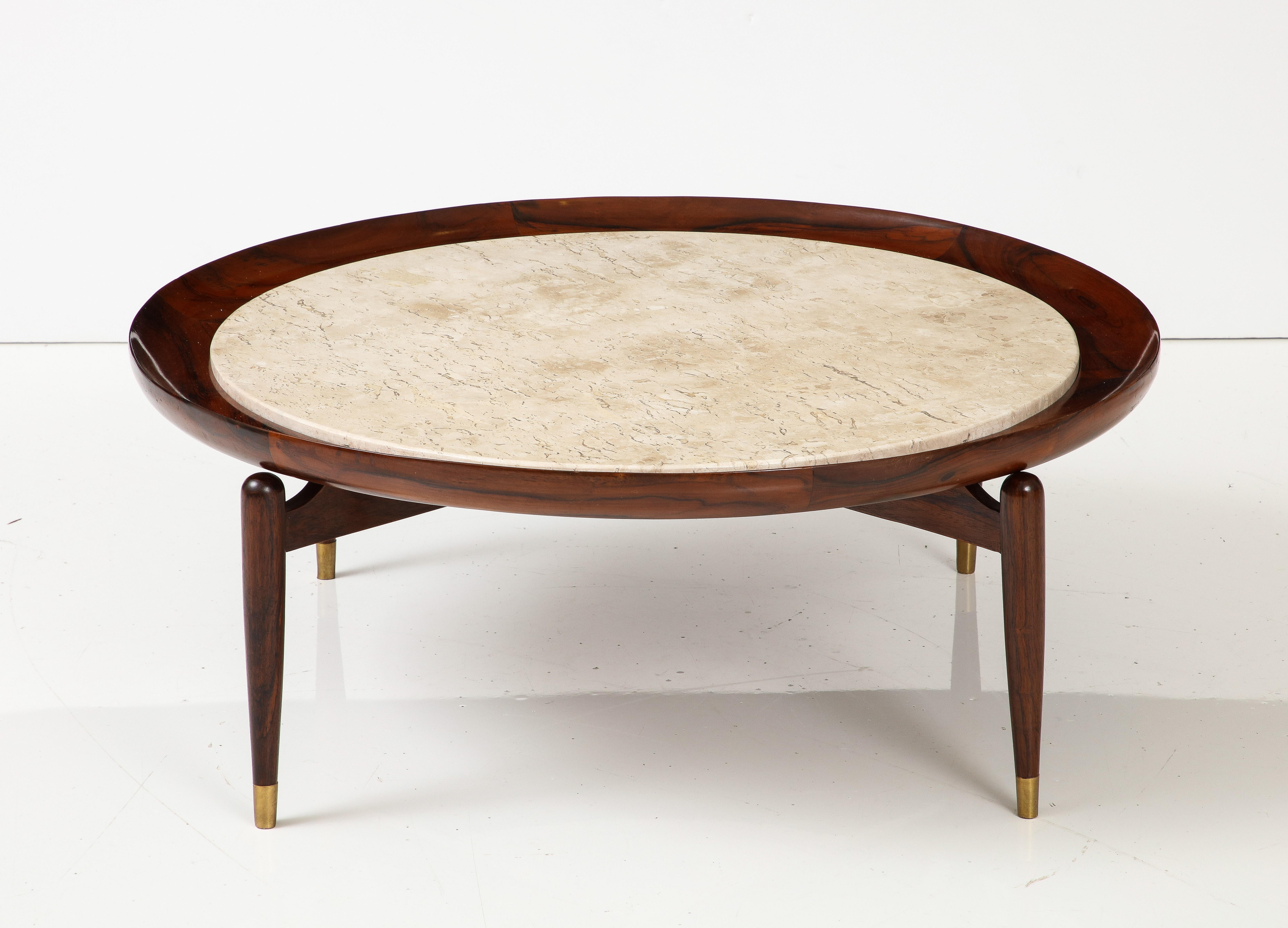 Mid-Century Modern marble top center table by Giuseppe Scapinelli, Brazil 1950s

The Giuseppe Scapinelli center table is a sophisticated piece of furniture that features an original Brazilian marble top. Structured in massive solid wood, this table