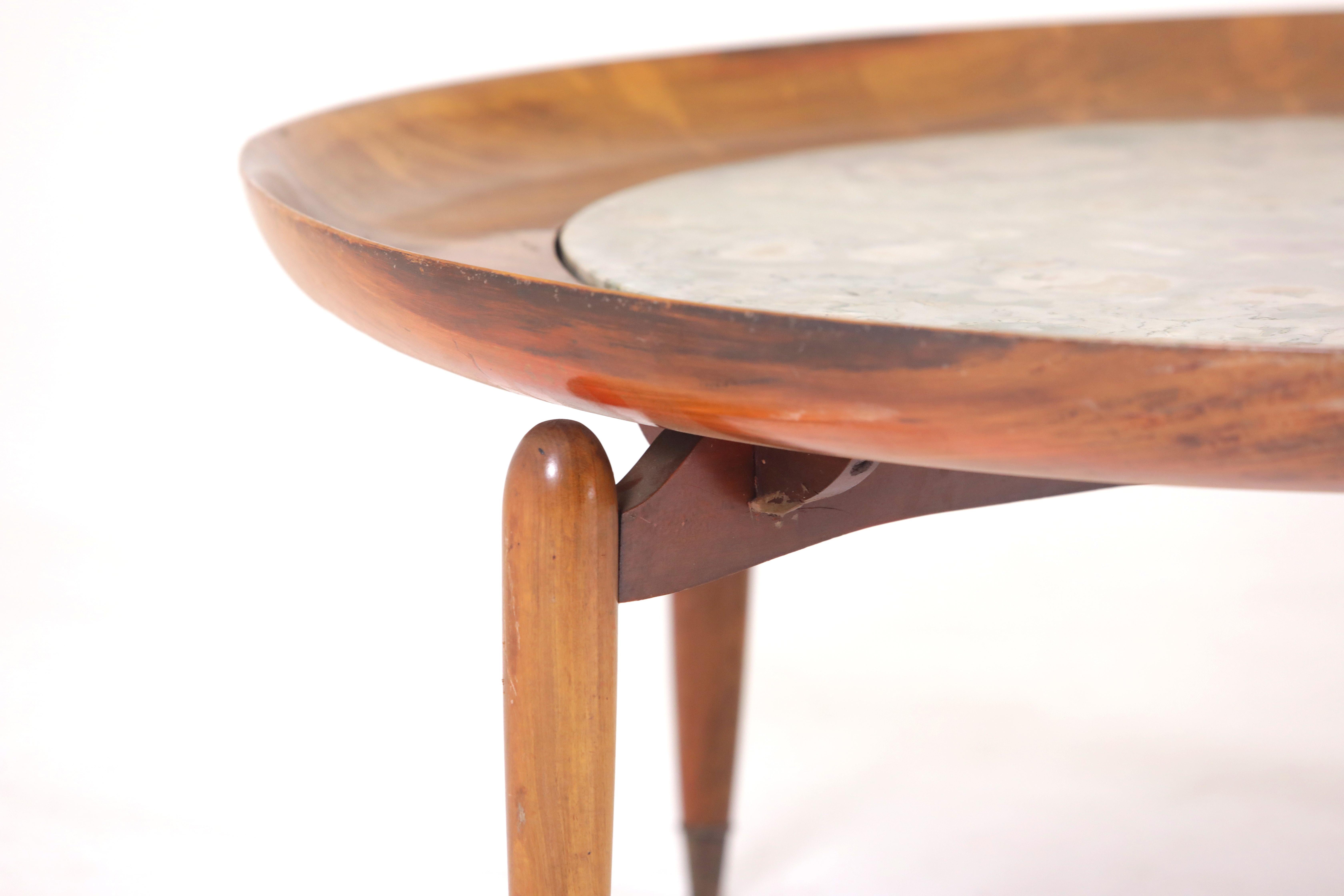 Mid-Century Modern Marble Top Center Table by Giuseppe Scapinelli, Brazil 1950s 1