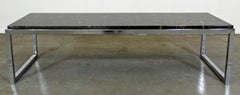 Mid-Century Modern Marble-Top Chrome Coffee Table