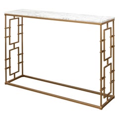 Mid-Century Modern Marble Top Console