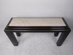 Table console à plateau en marbre:: style moderne du milieu du siècle:: de Rougier