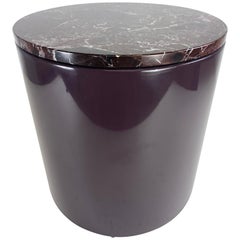 Mid century modern marble top lacquered pedestal/table
