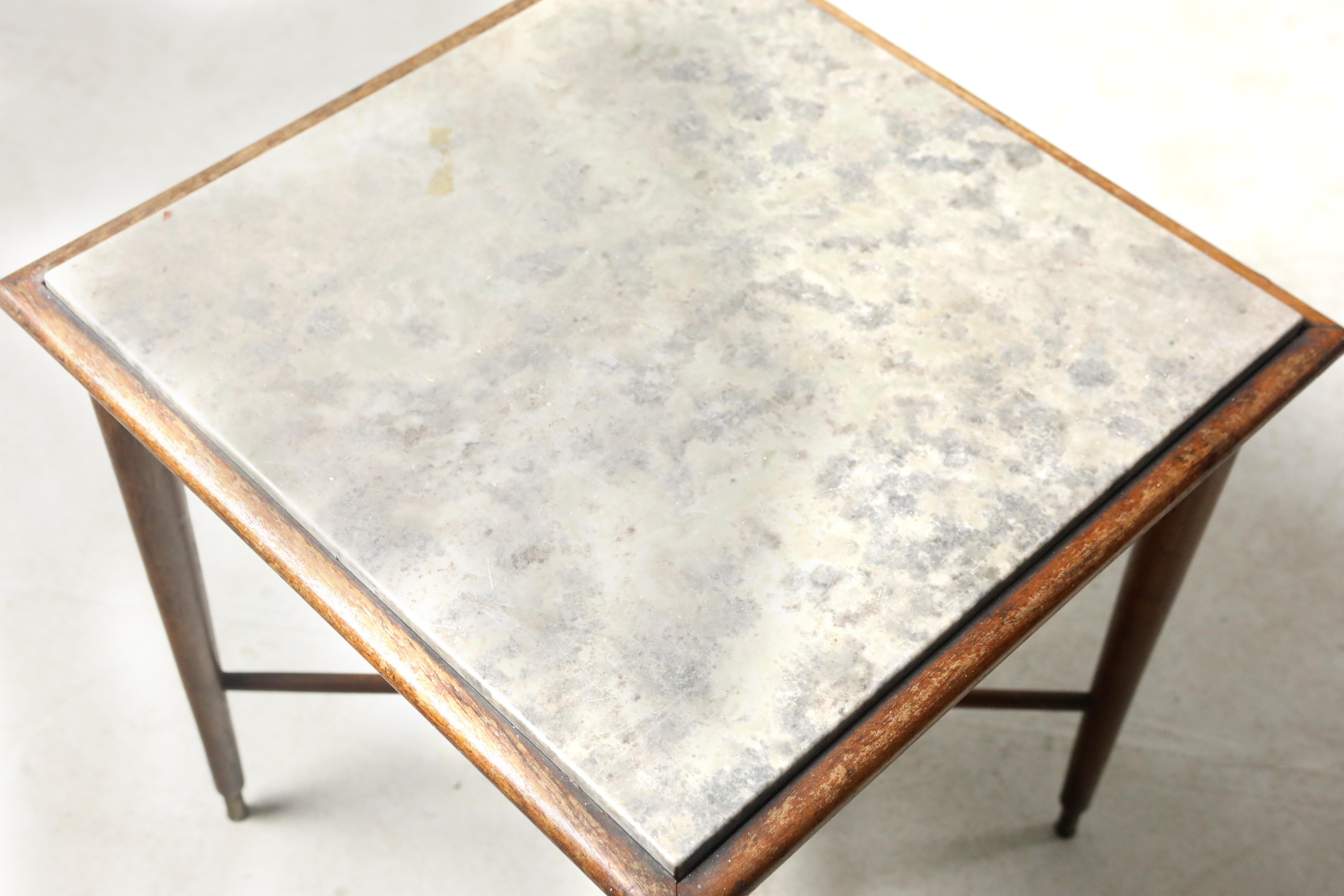 Brazilian Mid-Century Modern Marble-Top Side Table by Giuseppe Scapinelli, Brazil, 1950s
