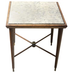 Mid-Century Modern Marble-Top Side Table by Giuseppe Scapinelli, Brazil, 1950s